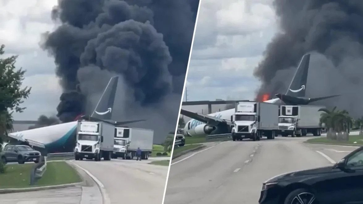 Amazon Cargo Plane Overruns Runway at Miami Airport, At Least 5 Killed