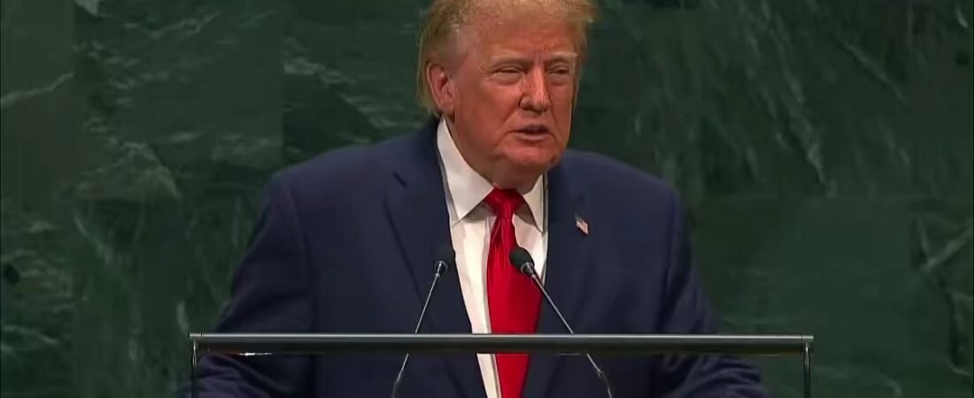 Donald Trump addresses the United Nations General Assembly